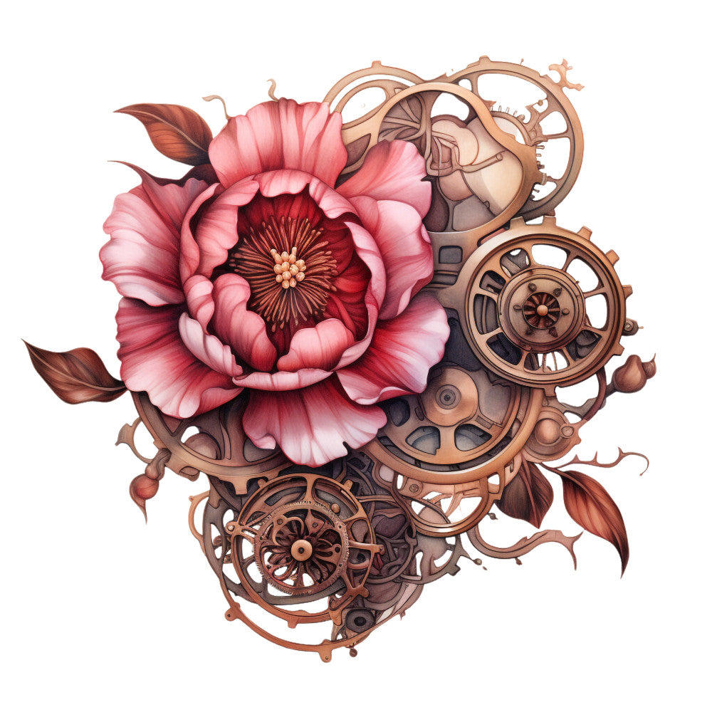 Floral Steampunk Fabric Panel 31