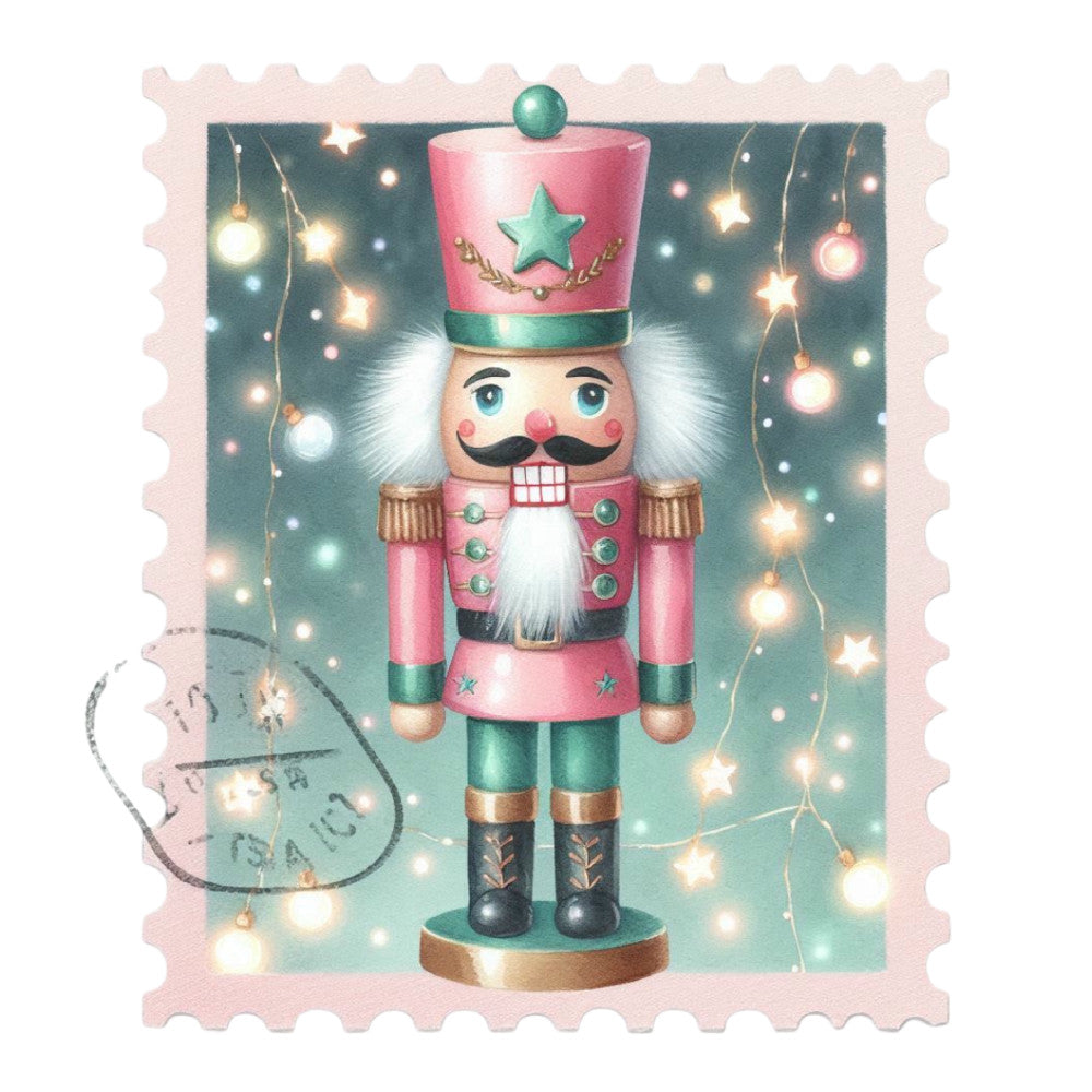 Nutcracker Postage Stamps Fabric Panel 2