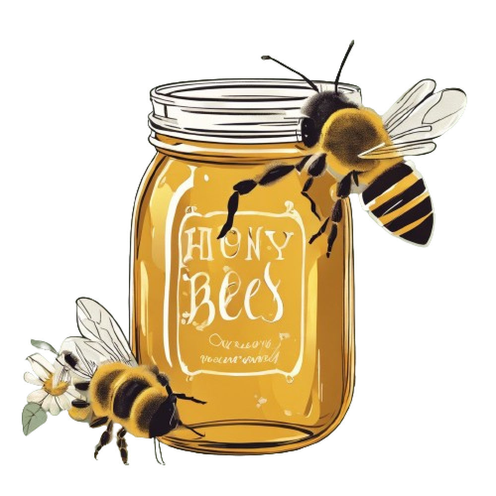 Honey Bee Jar Fabric Panel 9