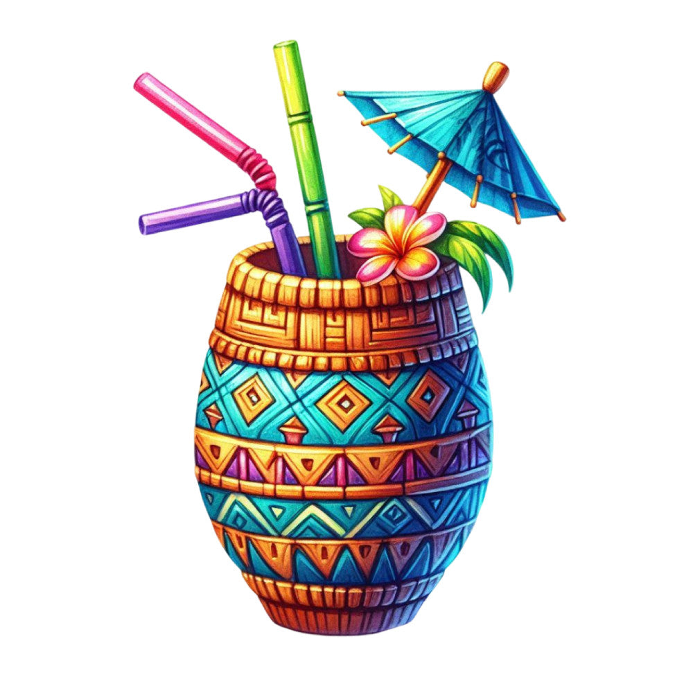 Tiki Cups Fabric Panel 33