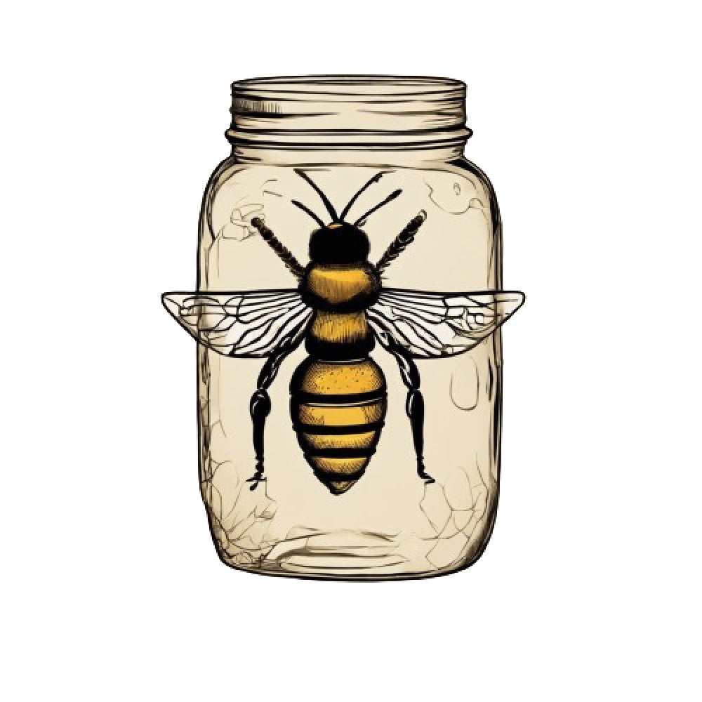 Honey Bee Jar Fabric Panel 14