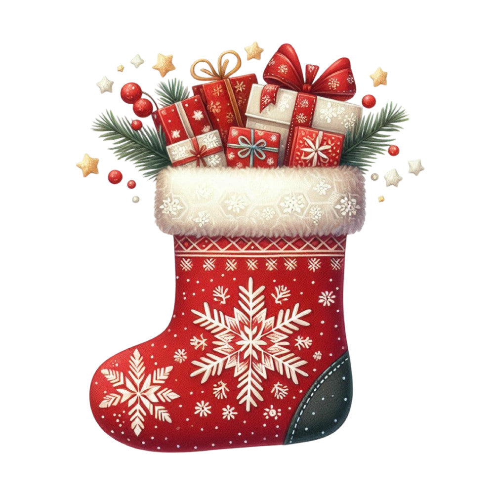 Christmas Stocking Scene Fabric Panel 2