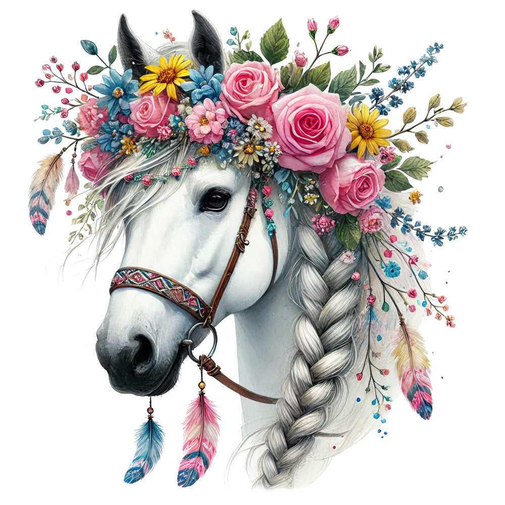 Boho Horses Fabric Panel 7