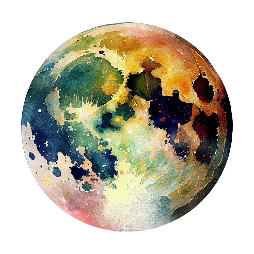 Watercolor Space Planet Fabric Panel 11