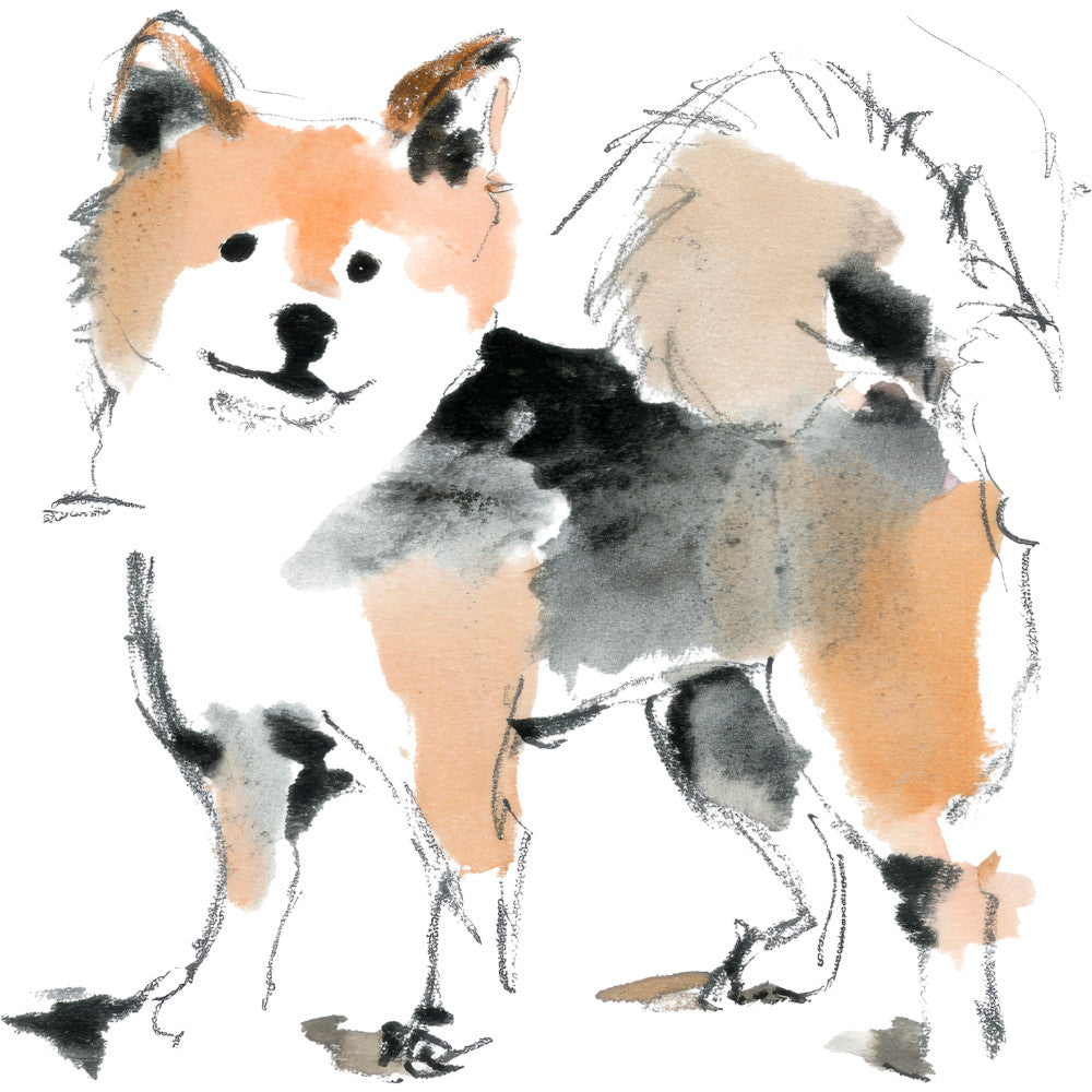 Handdrawn Doodle Dog Fabric Panel 24