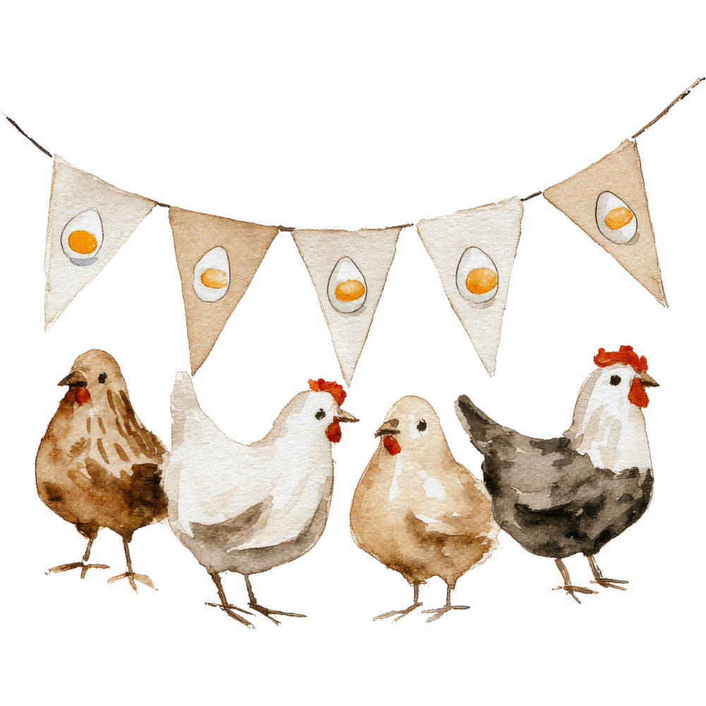 Rustic Barnyard Birds Fabric Panel 35