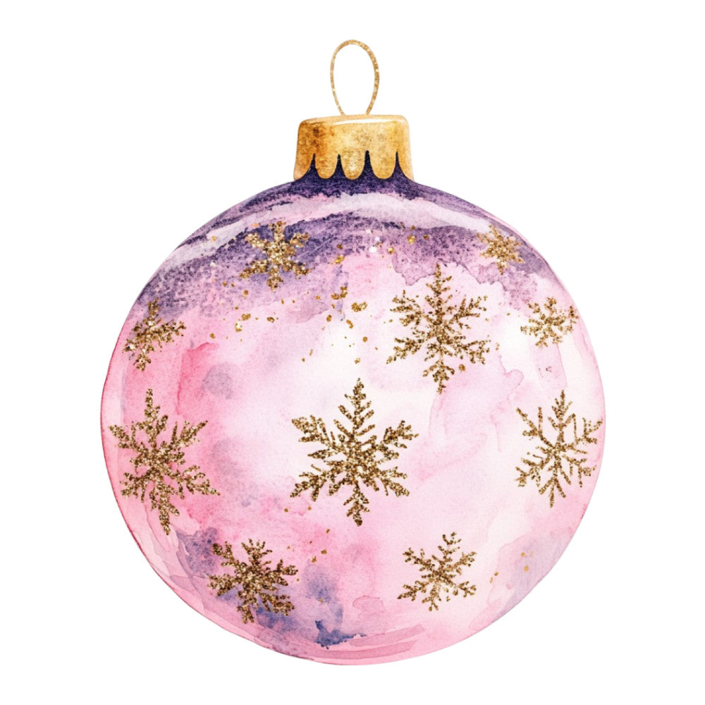 Watercolor Christmas Ornaments Fabric Panel 27