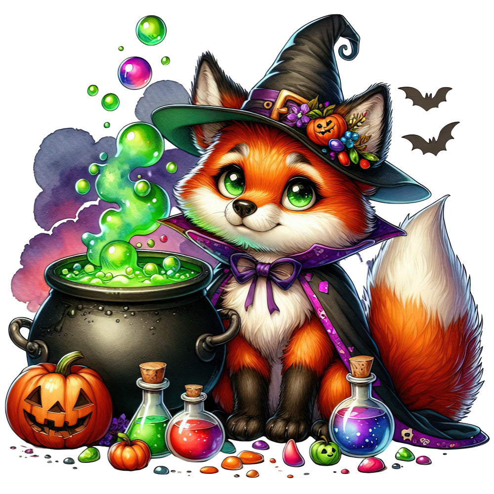 Halloween Wonder Animals Fabric Panel 76