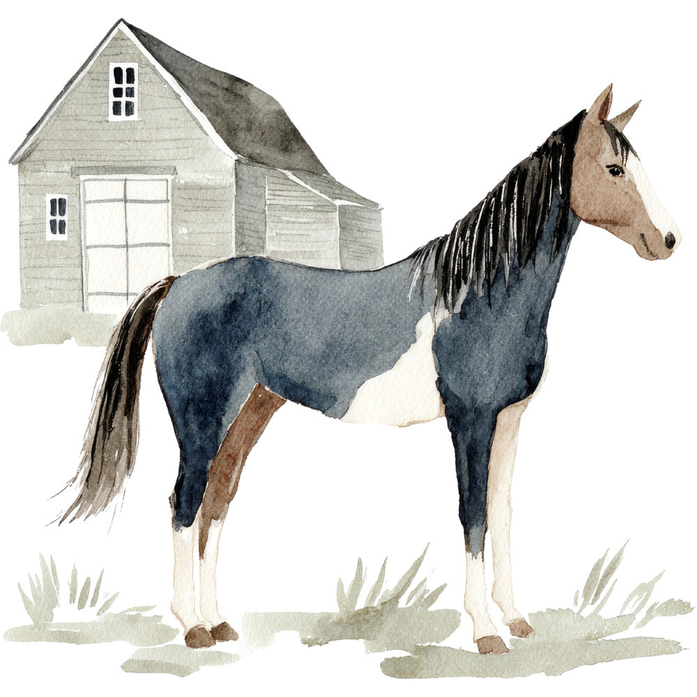 Watercolor Horses Fabric Panel 15