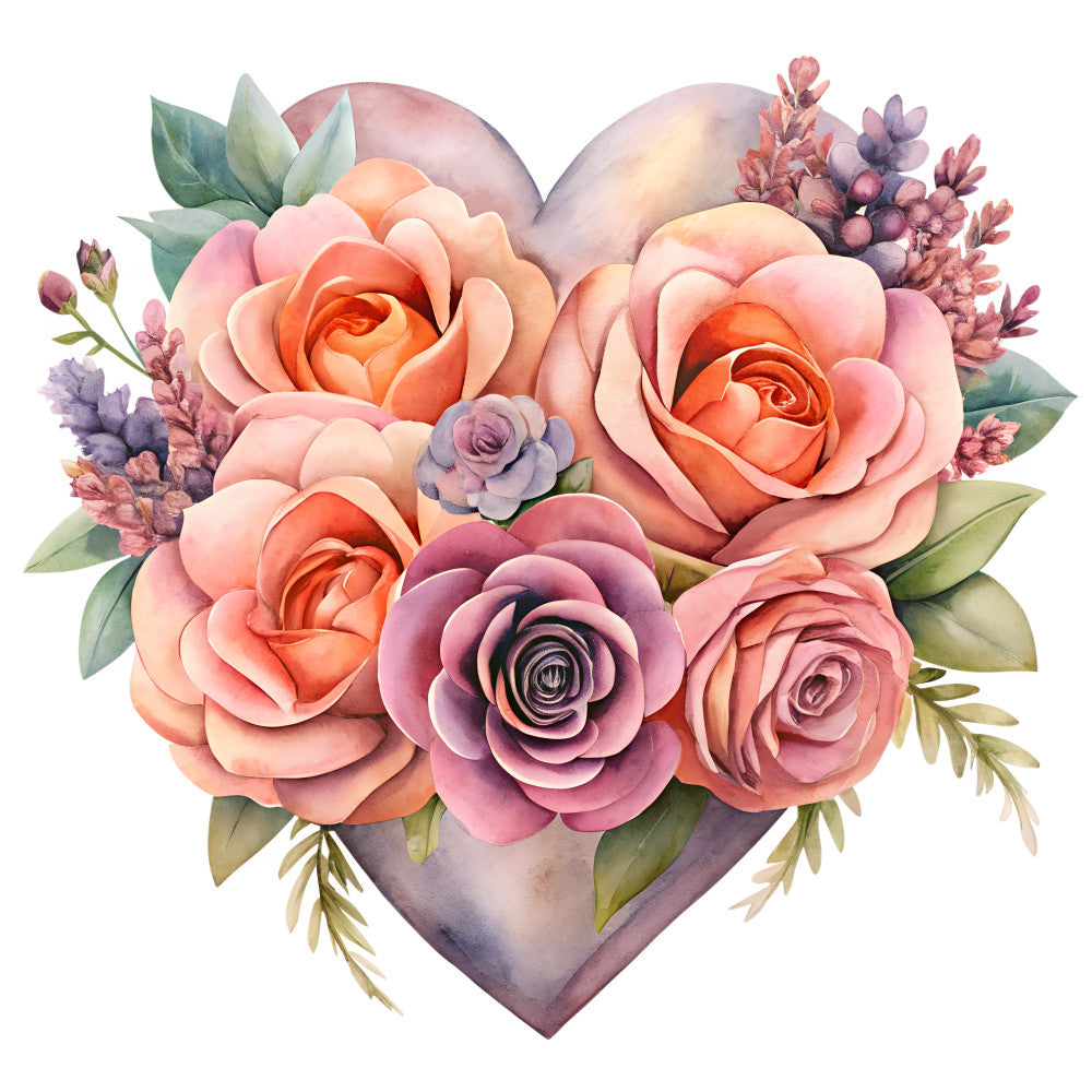 Watercolor Flower Bouquets Fabric Panel 16