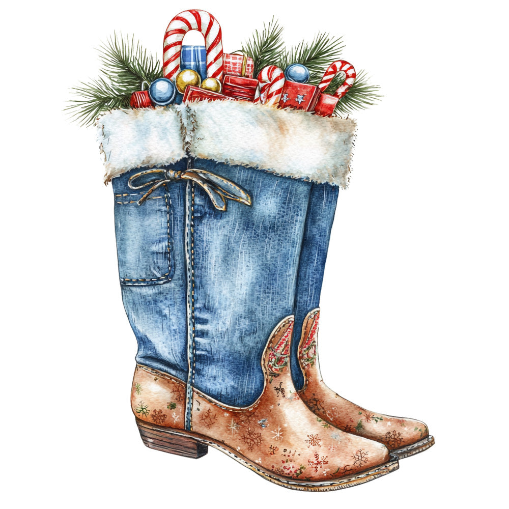 Cowboy Christmas Fabric Panel 27