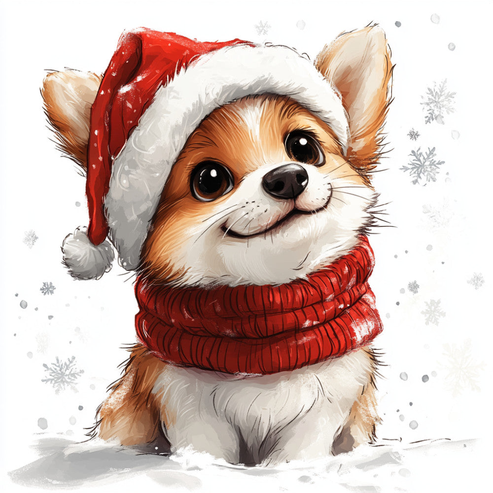 Christmas Dogs Fabric Panel 16