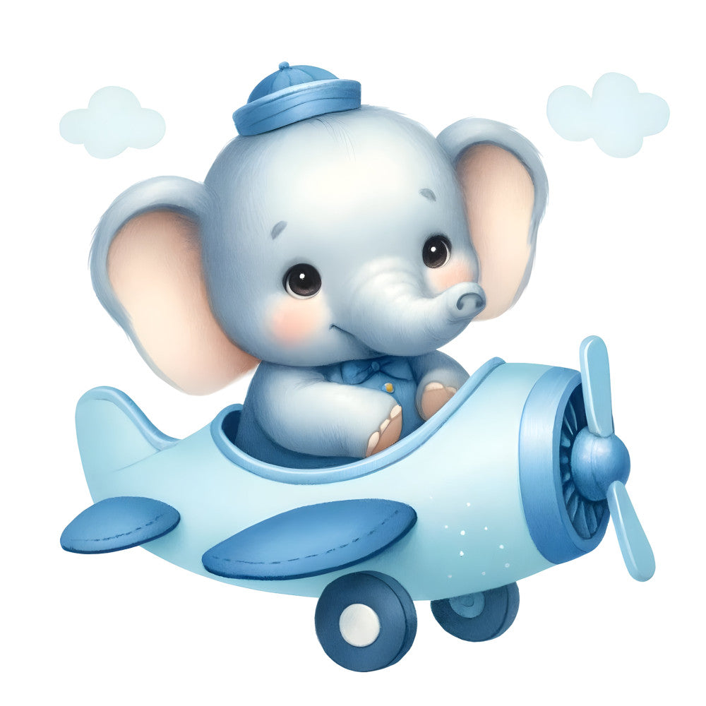 Baby Boy Elephant Fabric Panel 22