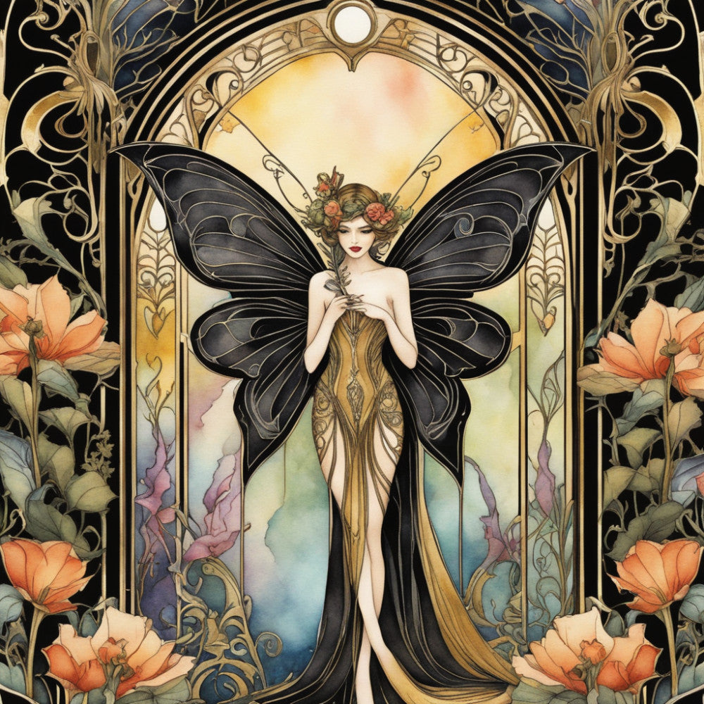 Art Nouveau Fairies Fabric Panel 22