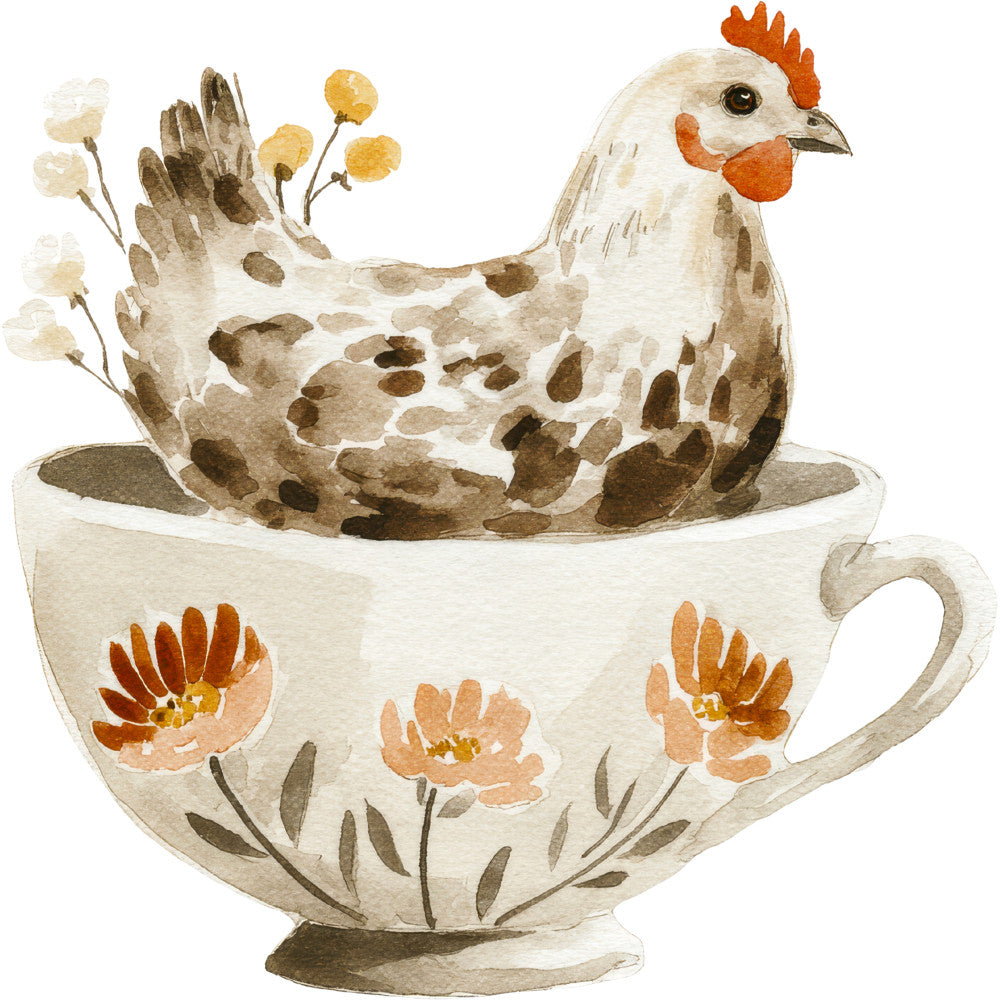 Rustic Barnyard Birds Fabric Panel 6