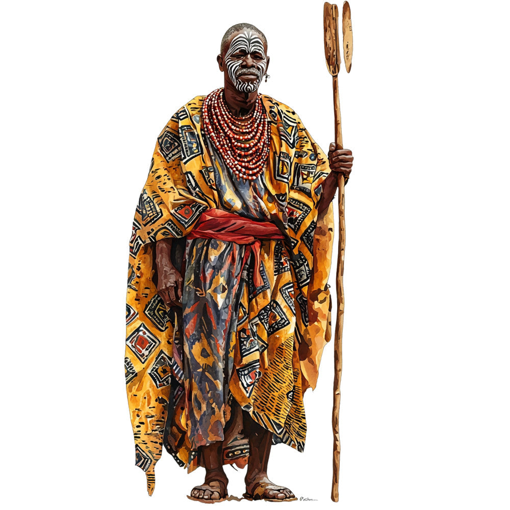 Watercolor Africa Fabric Panel 45