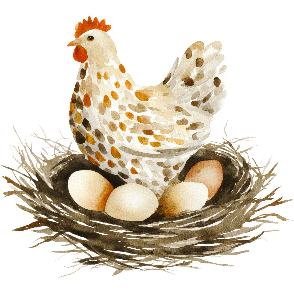 Rustic Barnyard Birds Fabric Panel 34