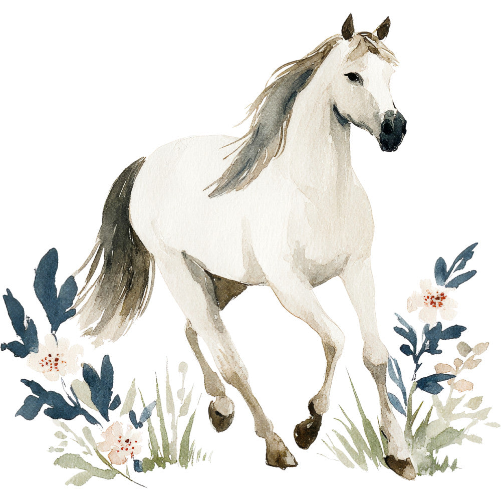 Watercolor Horses Fabric Panel 10