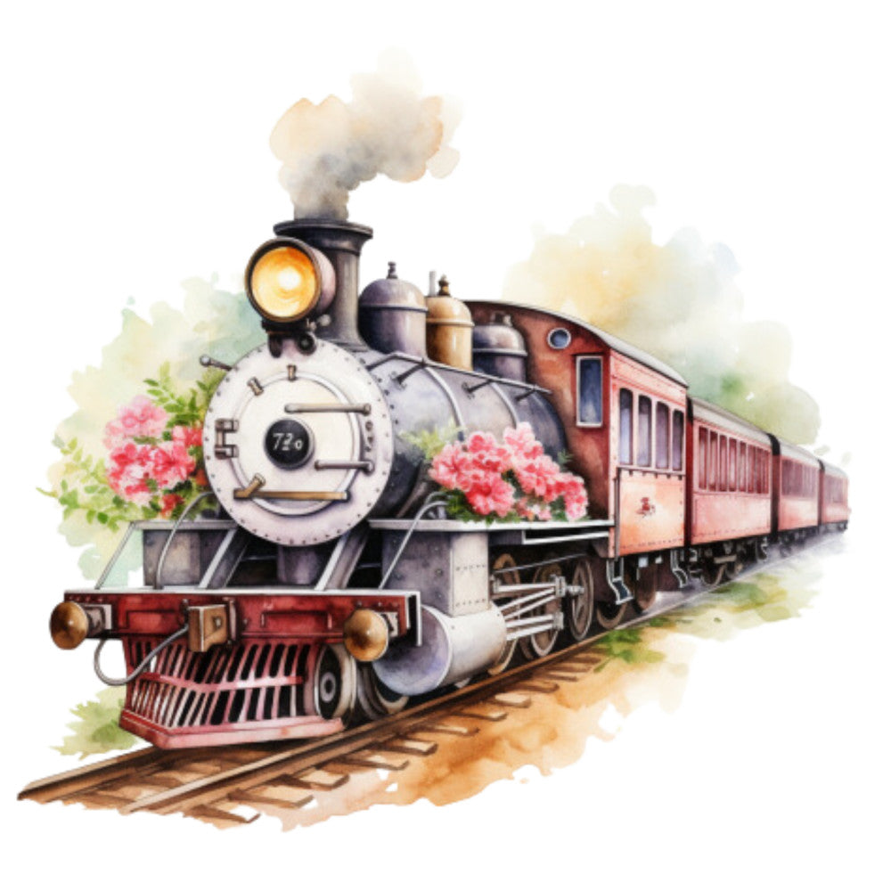 Steam Engine Train Fabric Panel 5