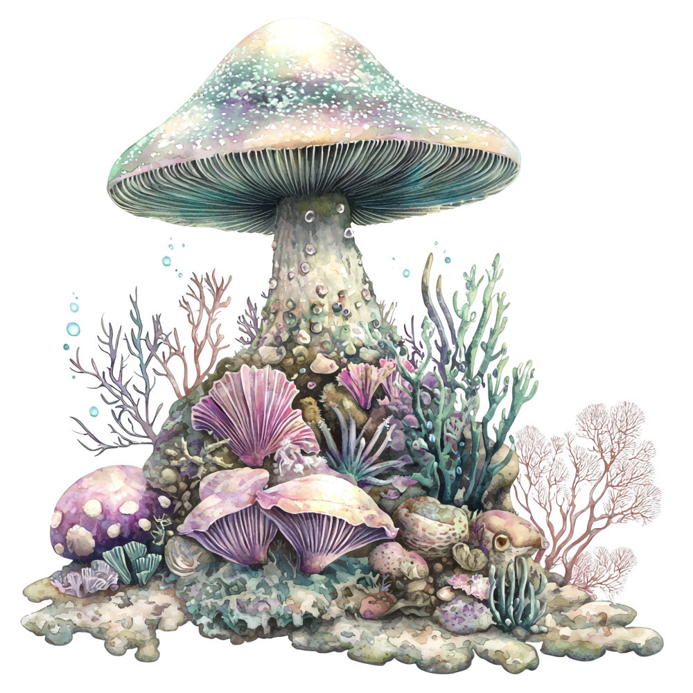 Underwater Mushrooms Fabric Panel 35