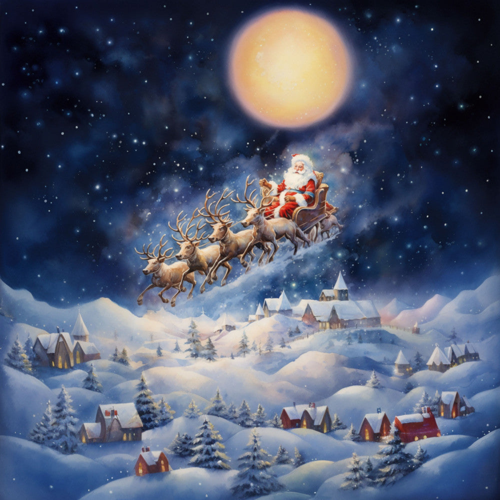 Santa Claus Flying Fabric Panel 8