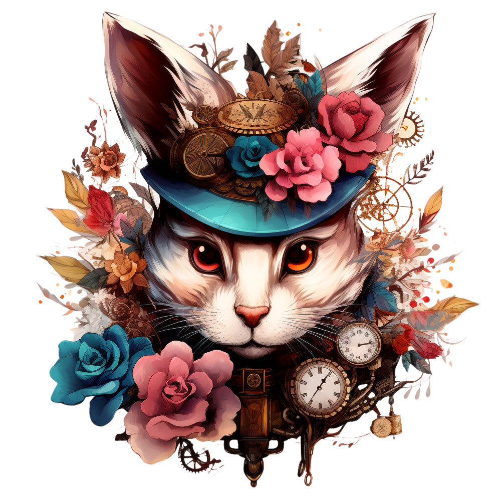 Floral Steampunk Fabric Panel 38