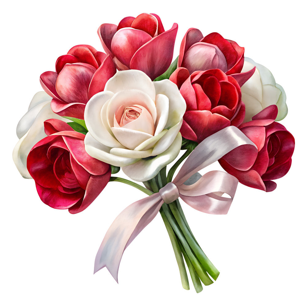 Watercolor Flower Bouquets Fabric Panel 5