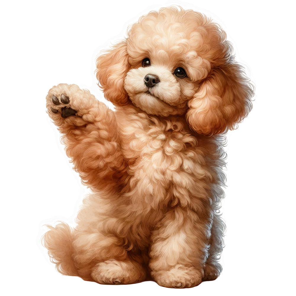 Watercolor Poodles Fabric Panel 9