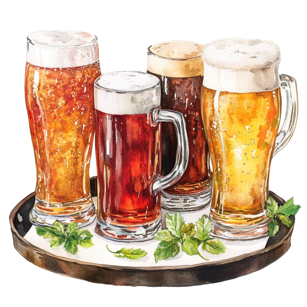 Watercolor Oktoberfest Fabric Panel 4