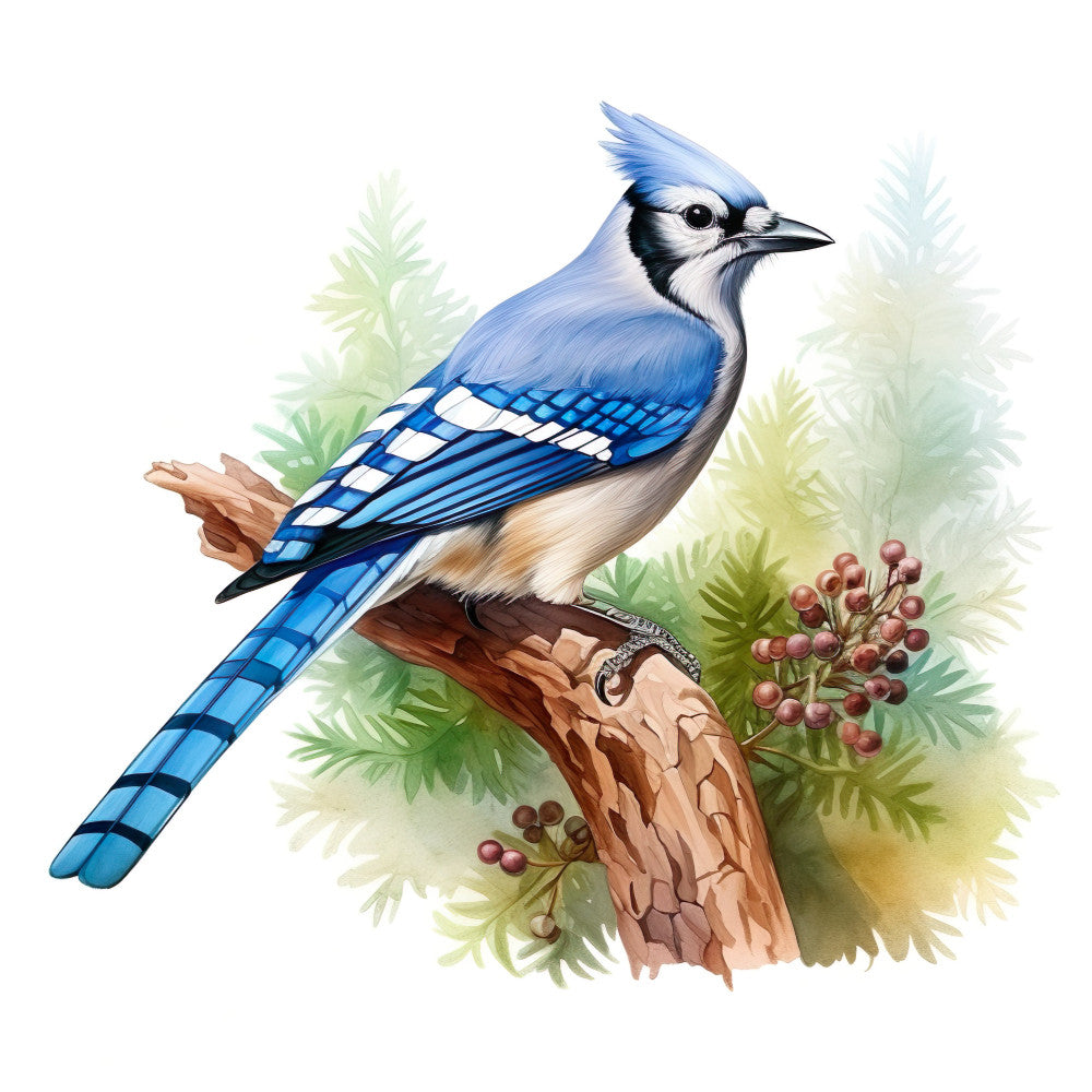 Blue Jay Bird Fabric Panel 8
