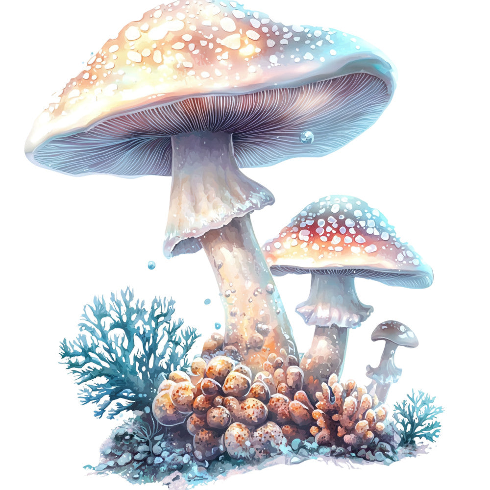 Underwater Mushrooms Fabric Panel 15