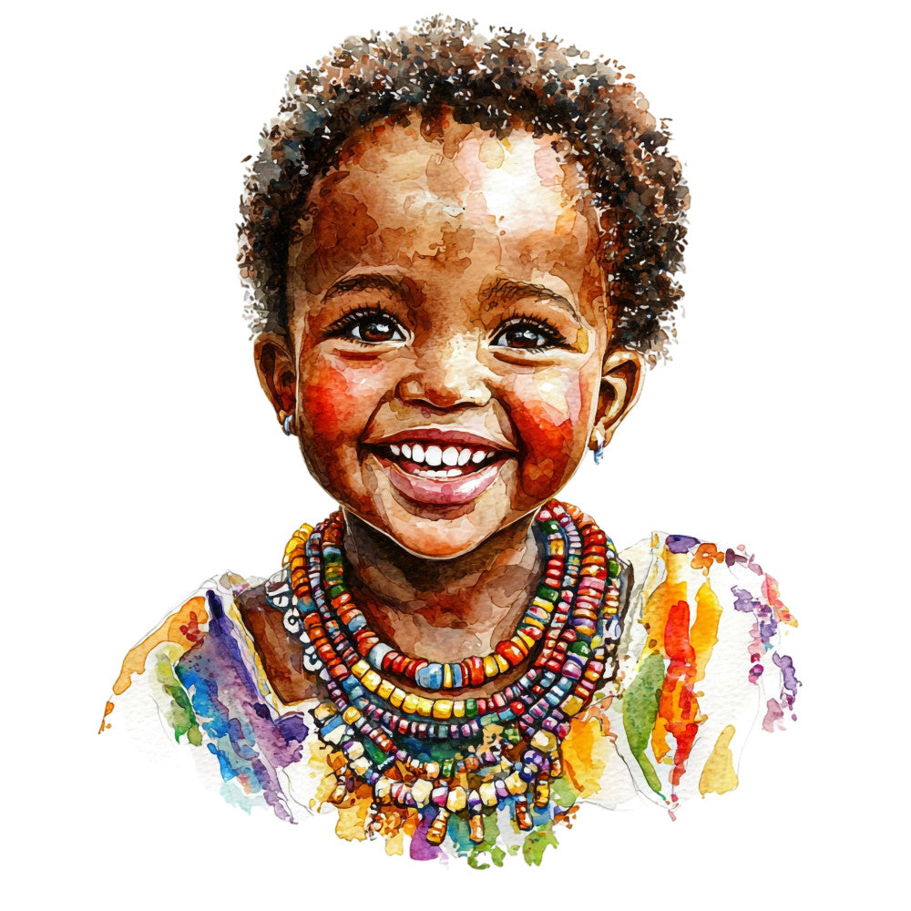 Watercolor Africa Fabric Panel 40