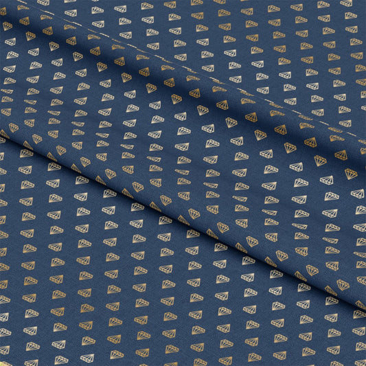 Navy and Gold Celebration Pattern 3 Quilting Cotton Fabric