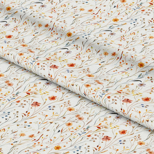 Handdrawn Meadow Wildflowers Pattern 9 Quilting Cotton Fabric