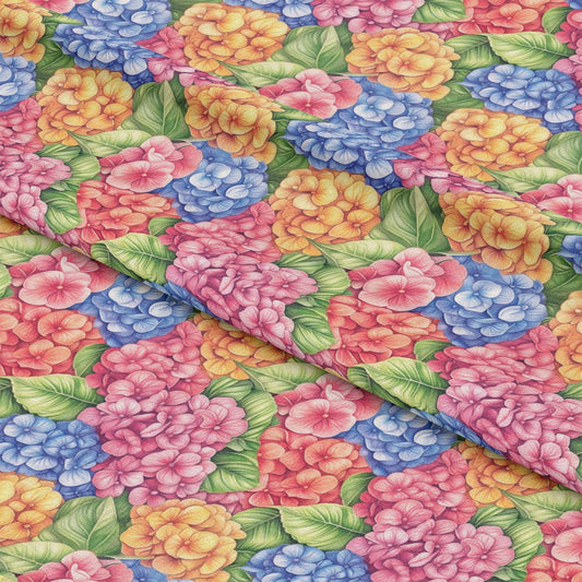Colorful Hydrangeas Pattern 6 Quilting Cotton Fabric