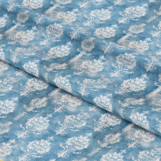 Vintage Farmhouse Blue Pattern 16 Quilting Cotton Fabric