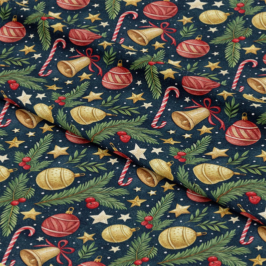 Christmas Ornaments Pattern 3 Quilting Cotton Fabric