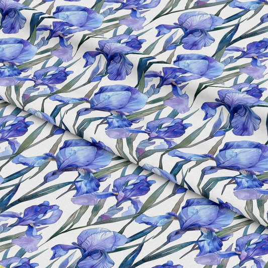 Iris Bloom Floral Pattern 8 Quilting Cotton Fabric