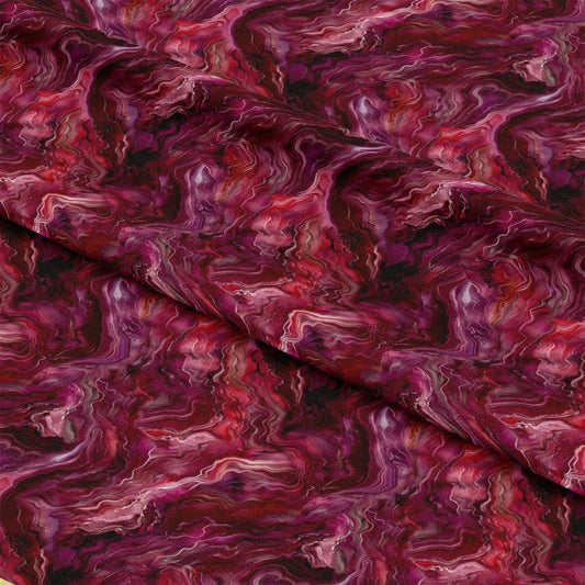 Burgundy Abstract Pattern 3 Quilting Cotton Fabric
