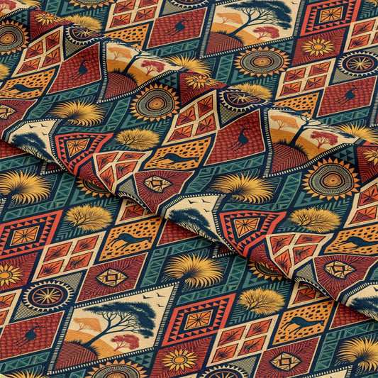 African Tribal Pattern 2 Quilting Cotton Fabric