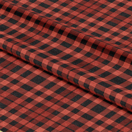 Classic Red and Black Buffalo Plaid Pattern 4 Quilting Cotton Fabric