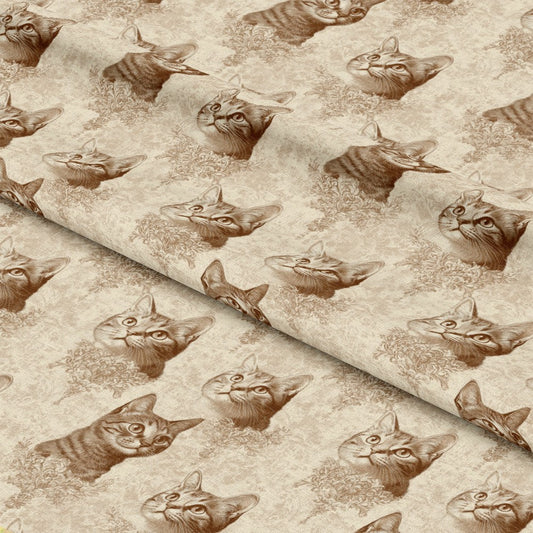 Vintage Cats With Lace Pattern 7 Quilting Cotton Fabric