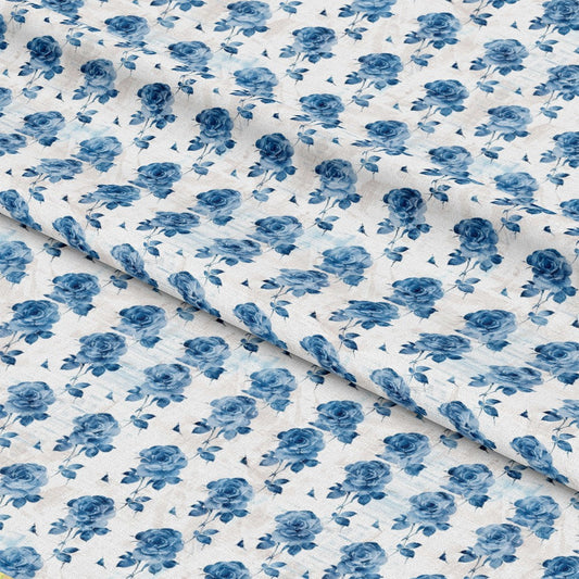Vintage Farmhouse Blue Pattern 20 Quilting Cotton Fabric