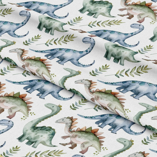 Watercolor Dinosaurs Pattern 12 Quilting Cotton Fabric