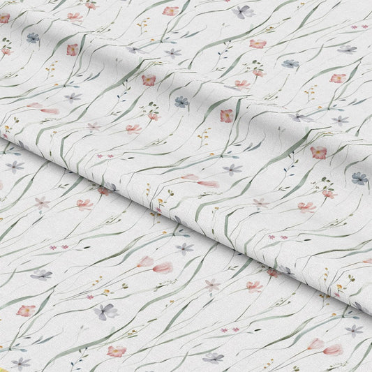 Handdrawn Meadow Wildflowers Pattern 5 Quilting Cotton Fabric
