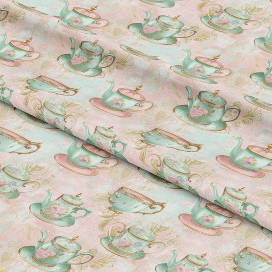 Whimsical Tea Party Pattern 9 Quilting Cotton Fabric