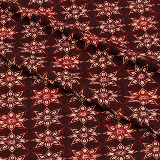 Burgundy Abstract Pattern 2 Quilting Cotton Fabric