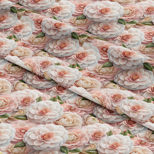 Realistic Flowers Pattern 17 Quilting Cotton Fabric