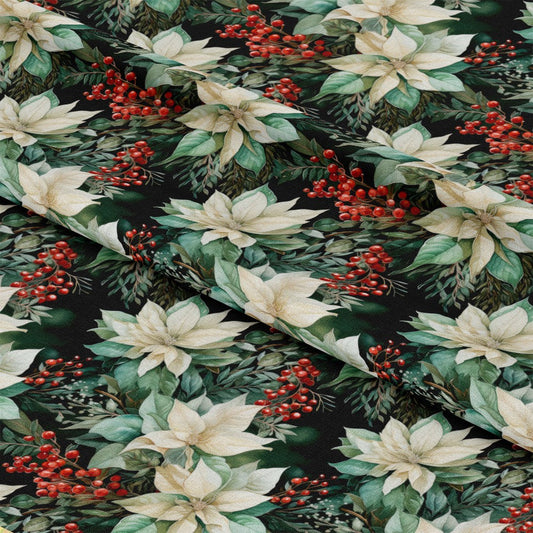 Christmas Florals Pattern 6 Quilting Cotton Fabric