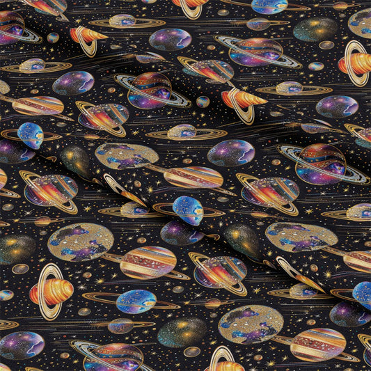 Planets and Stars Pattern 6 Quilting Cotton Fabric